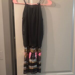 As U Wish Black Dress with Vibrant Sequin Skirt